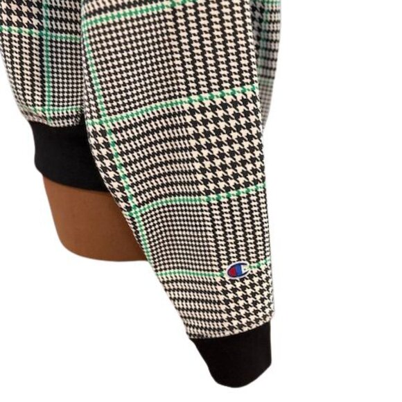 Champion Black and White Crew Neck Sweater with Plaid Design - Picture 5 of 9